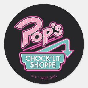 Pop Chock'Lit Shoppe Pink Logo Ronde Sticker