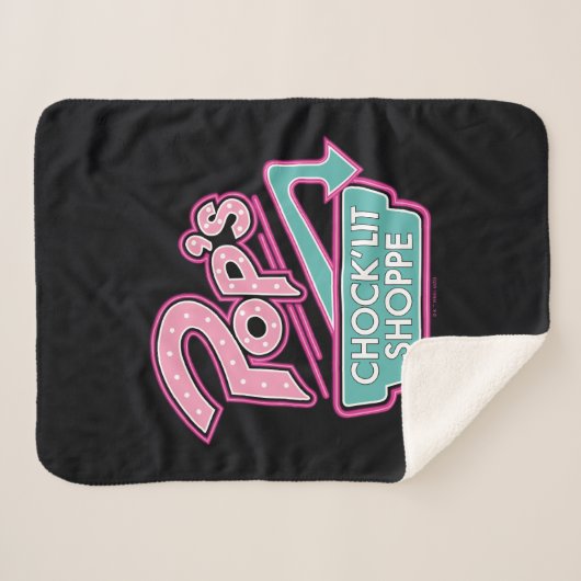 Pop Chock'Lit Shoppe Pink Logo Sherpa Deken (Voorkant (horizontaal))