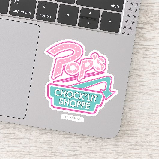 Pop Chock'Lit Shoppe Pink Logo Sticker (Detail)