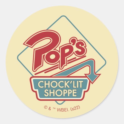 Pop Chock'Lit Shoppe Red Logo Ronde Sticker (Voorkant)