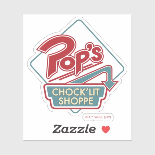Pop Chock'Lit Shoppe Red Logo Sticker (Vel)