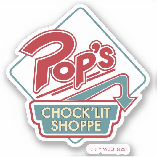 Pop Chock'Lit Shoppe Red Logo Sticker (Voorkant)