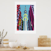 Pop City Skyline – Urban Tower Poster (Keuken)