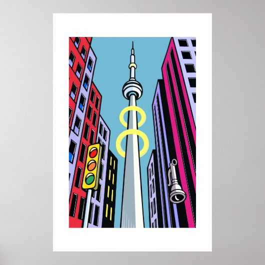 Pop City Skyline – Urban Tower Poster (Voorkant)