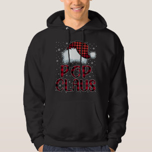 Pop Claus Vrolijke Kerstbuffel Plaid Rode Kerstman Hoodie