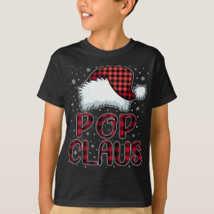 Pop Claus Vrolijke Kerstbuffel Plaid Rode Kerstman T-shirt