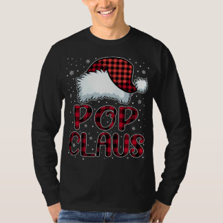 Pop Claus Vrolijke Kerstbuffel Plaid Rode Kerstman T-shirt