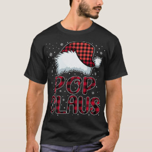 Pop Claus Vrolijke Kerstbuffel Plaid Rode Kerstman T-shirt