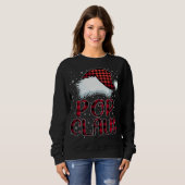 Pop Claus Vrolijke Kerstbuffel Plaid Rode Kerstman Trui (Voorkant volledig)