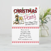 Pop Clink Fiz kerstfeest uitnodiging (Staand voorkant)