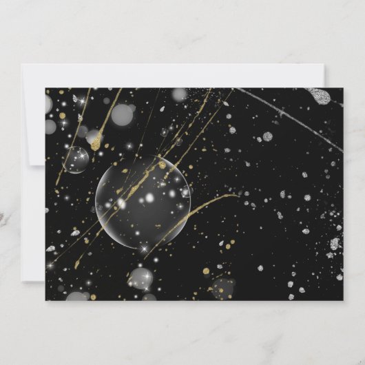 POP CLINK FIZZ Champagne Bubbels Feest Uitnodiging (Achterkant)