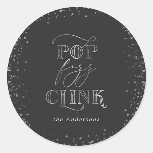 Pop Clink Fizz Party stickers (Voorkant)