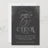 pop Clink Fizz Silver Holiday Party Uitnodiging (Voorkant)