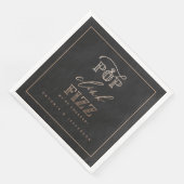 Pop Clink Fizz verlovingsfeest servetten roos goud (Hoek)