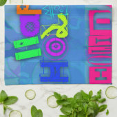 Pop Colorful Prettige feestdagen Kitchen Towel Theedoek (Gevouwen)