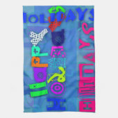 Pop Colorful Prettige feestdagen Kitchen Towel Theedoek (Verticaal)