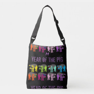 Pop Colors Chinese Varkensjaar Zodiac Monogram Bag Crossbody Tas