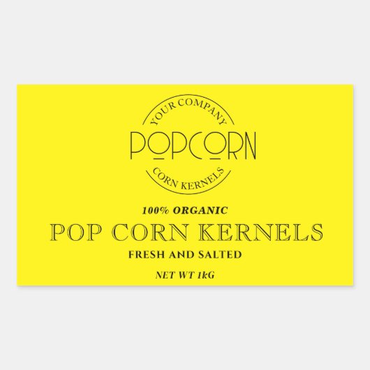 Pop Con Kernels bewerkbare label Sticker (Voorkant)