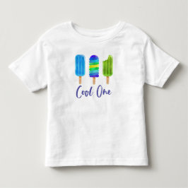 Pop Cool One 1e verjaardag blauw groen Kinder Shirts