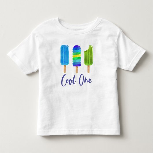 Pop Cool One 1st Verjaardagsblauw groen Kinder Shirts (Voorkant)