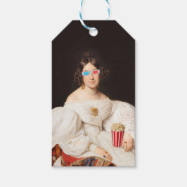 Pop Corn Diva met 3D-brillen Cadeaulabel