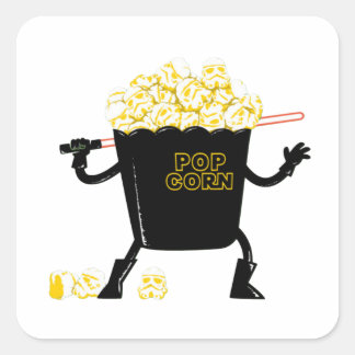 Pop Corn Vierkante Sticker