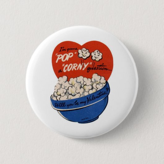 Pop "Corny" Valentijn Ronde Button 5,7 Cm (Voorkant)