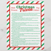 Pop Culture Christmas Trivia Game Sheet Flyer (Voorkant)