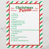 Pop Culture Christmas Trivia Game Sheet Flyer (Achterkant)