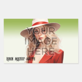 Pop Culture Signable Foto toevoegen Gepersonalisee Rechthoekige Sticker