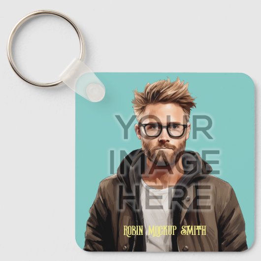 Pop Culture Signable Foto toevoegen Gepersonalisee Sleutelhanger (Voorkant)