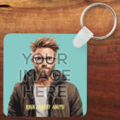 Pop Culture Signable Foto toevoegen Gepersonalisee Sleutelhanger (Achterkant)