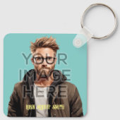 Pop Culture Signable Foto toevoegen Gepersonalisee Sleutelhanger (Achterkant)