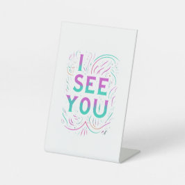 Pop cultuur referenties reclamebord met voetstuk