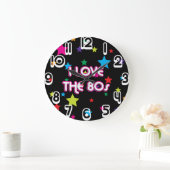 Pop Cultuur Retro Ik hou van de jaren 80 Grote Klok (Huis)