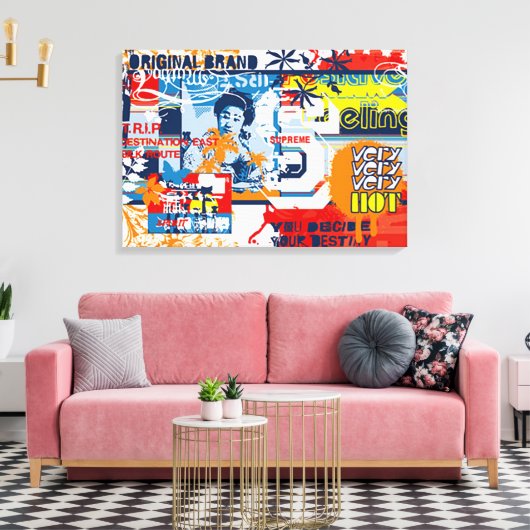 Pop Cultuurbeweging Canvas Afdruk (Insitu (Woonkamer))