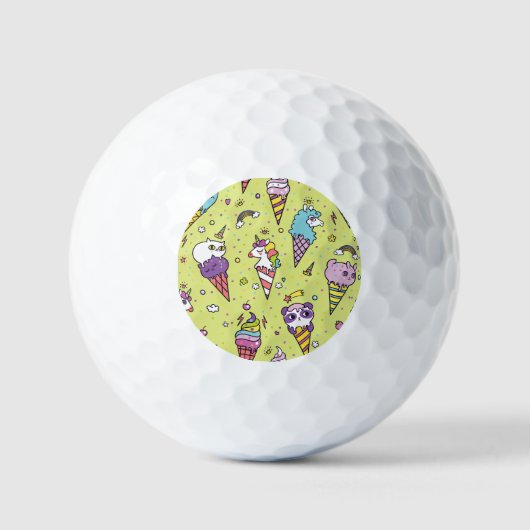 Pop Cute Ijs: Dierenprint Golfballen (Voorkant)