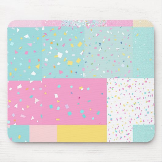Pop Cute Patchwork Terrazzo Pattern Muismat (Voorkant)