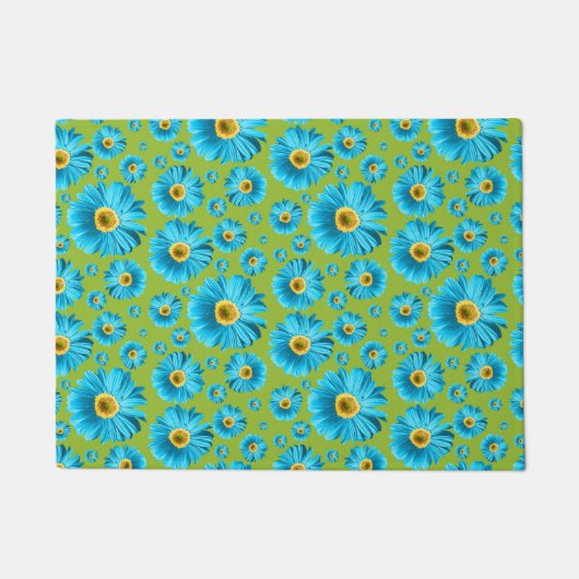 Pop Daisy Aqua Blauw Deurmat (Voorkant)