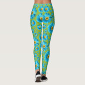 Pop Daisy Aqua Blauw Leggings (Achterkant)