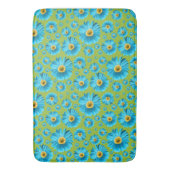 Pop Daisy Aqua Blue Badmat (Voorkant Verticaal)