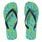 Pop Daisy Aqua Blue Teenslippers (Voetbed)