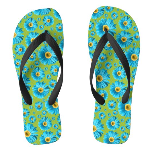 Pop Daisy Aqua Blue Teenslippers (Voetbed)