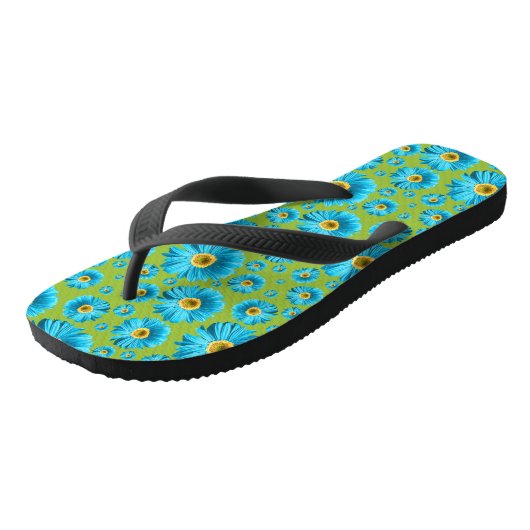 Pop Daisy Aqua Blue Teenslippers (Schuin)