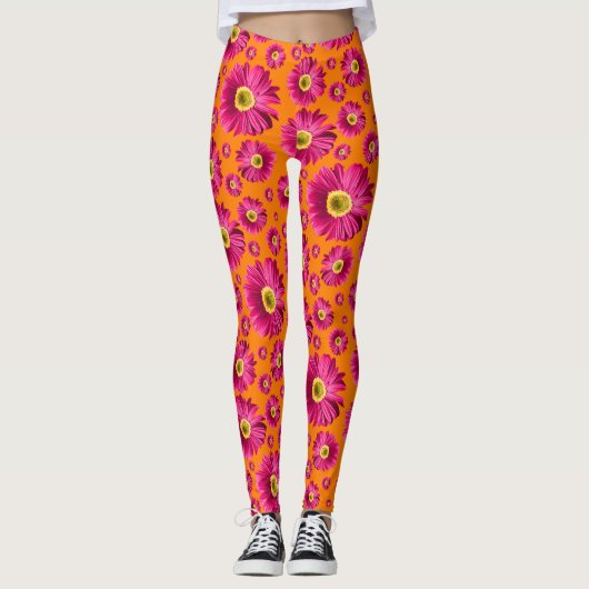 Pop Daisy Fuchsia Roze Leggings (Voorkant)