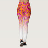 Pop Daisy Fuchsia roze vervagen naar wit Leggings (Achterkant)