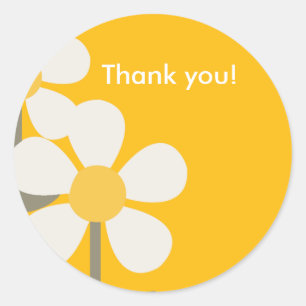 POP DAISY geel Favor Sticker