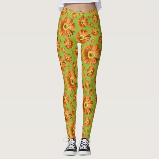 Pop Daisy Oranje Leggings (Voorkant)