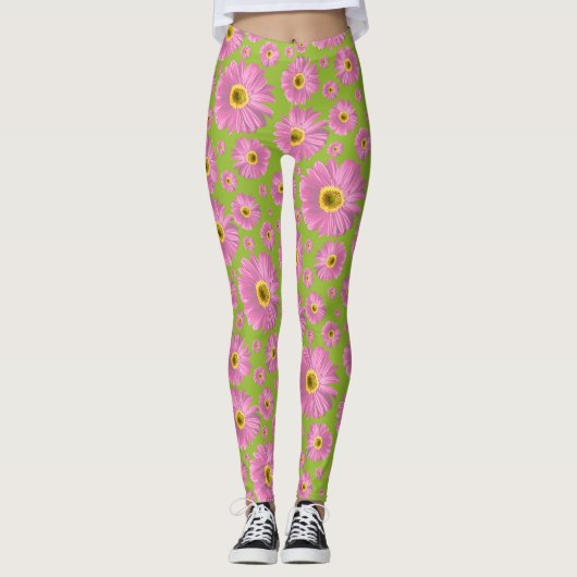 Pop Daisy Pink Leggings (Voorkant)