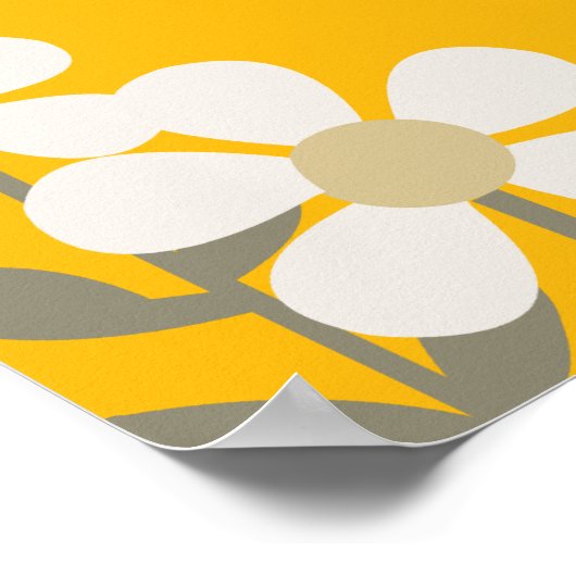 POP DAISY YELLOW FLOWER Baby shower Banner Poster (Hoek)